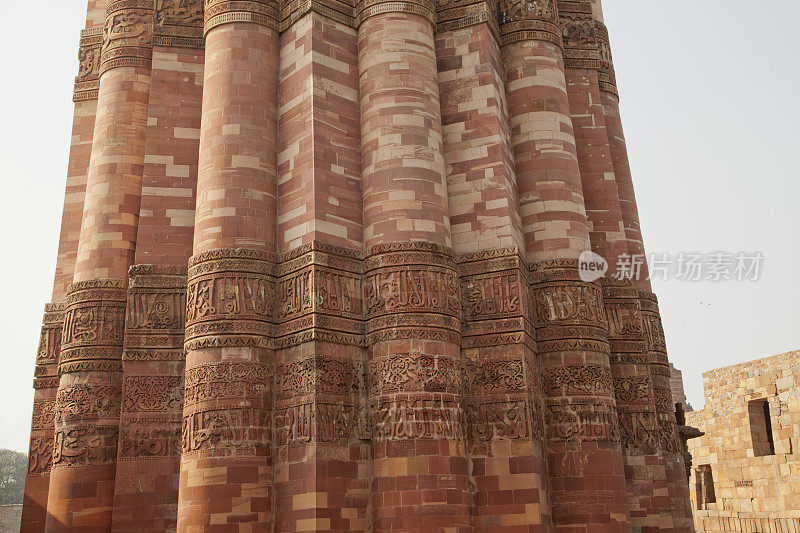 印度新德里qutab minar的装饰